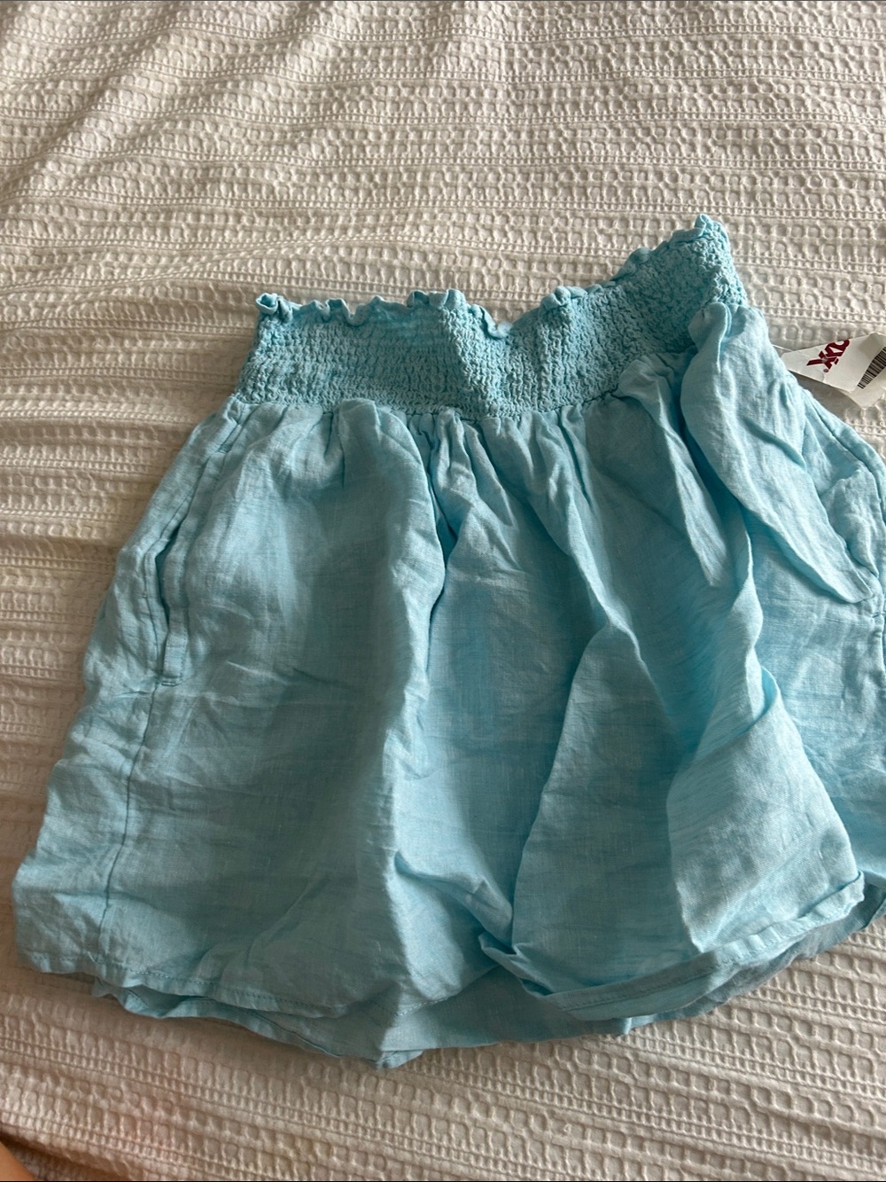 T.J.Maxx Light Aqua Smocked-Waist Shorts